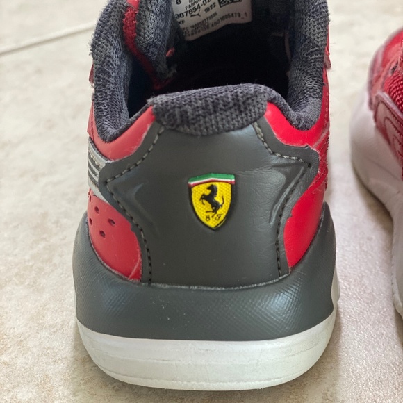 Puma Ferrari Red Toddler Sneakers Size 9C - Picture 5 of 14